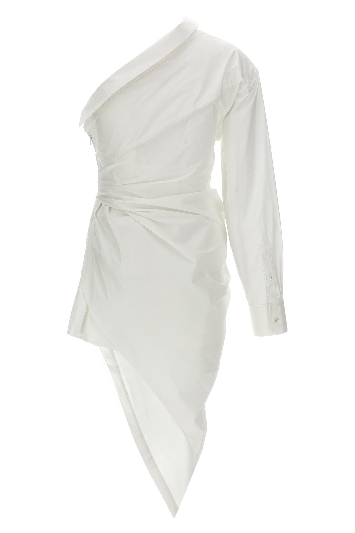 asymmetrical cotton shirt dress