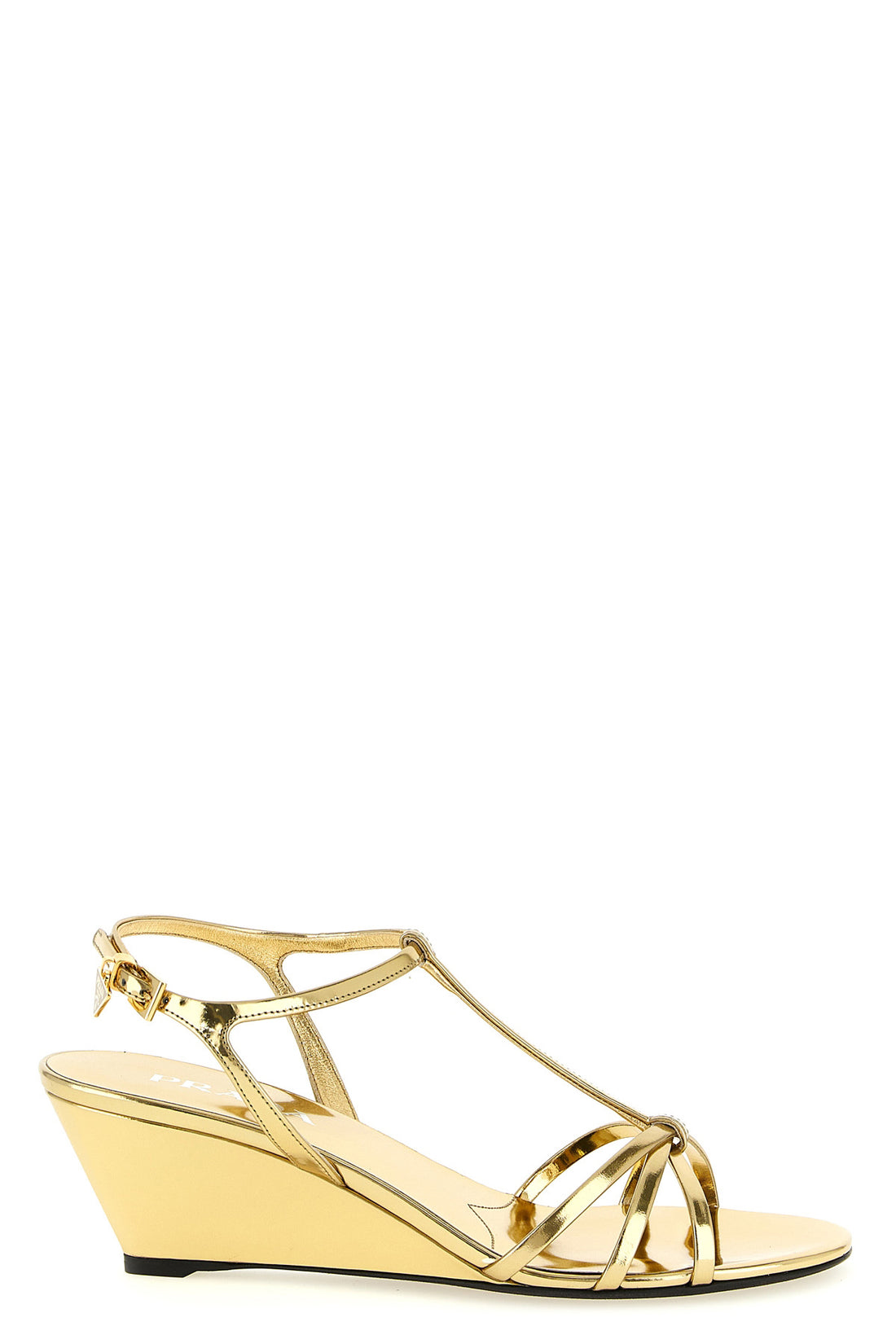 PRADA 36 laminated leather sandals