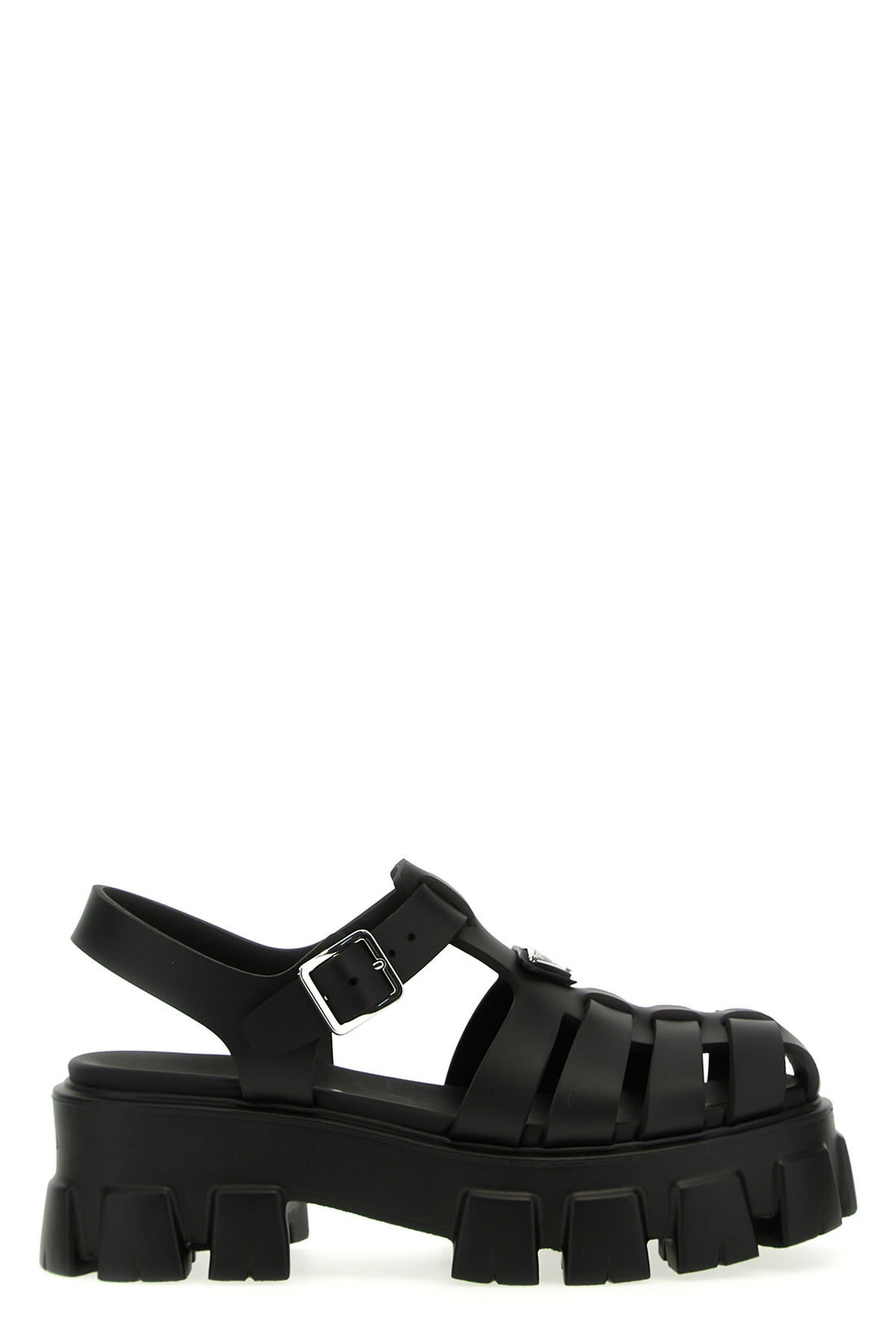 PRADA 39 cage monolith rubber sandals