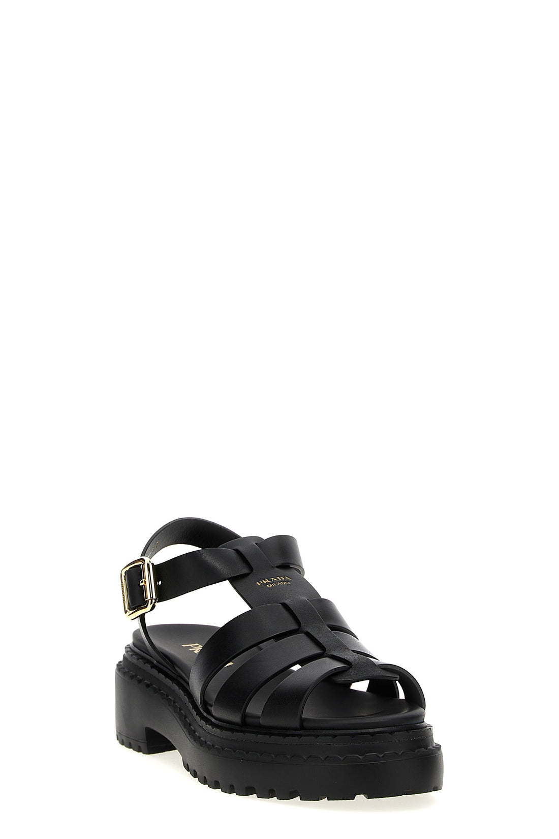 PRADA 40 monolith leather sandals