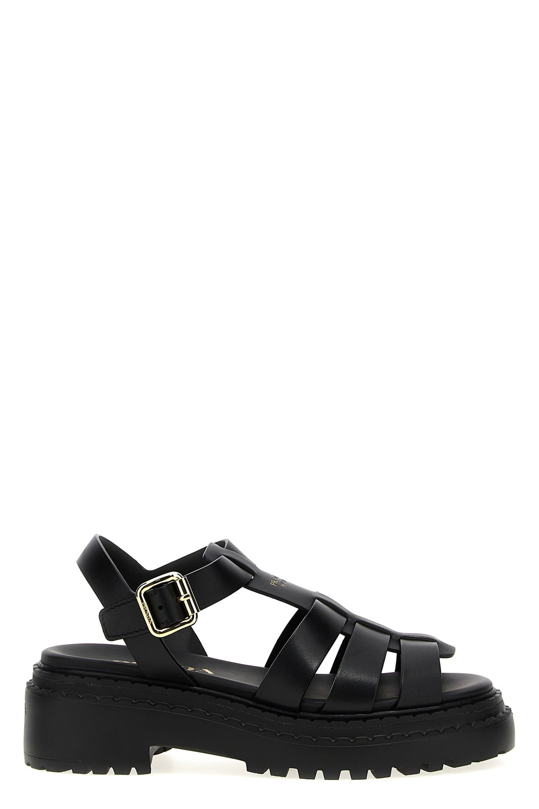 PRADA 40 monolith leather sandals