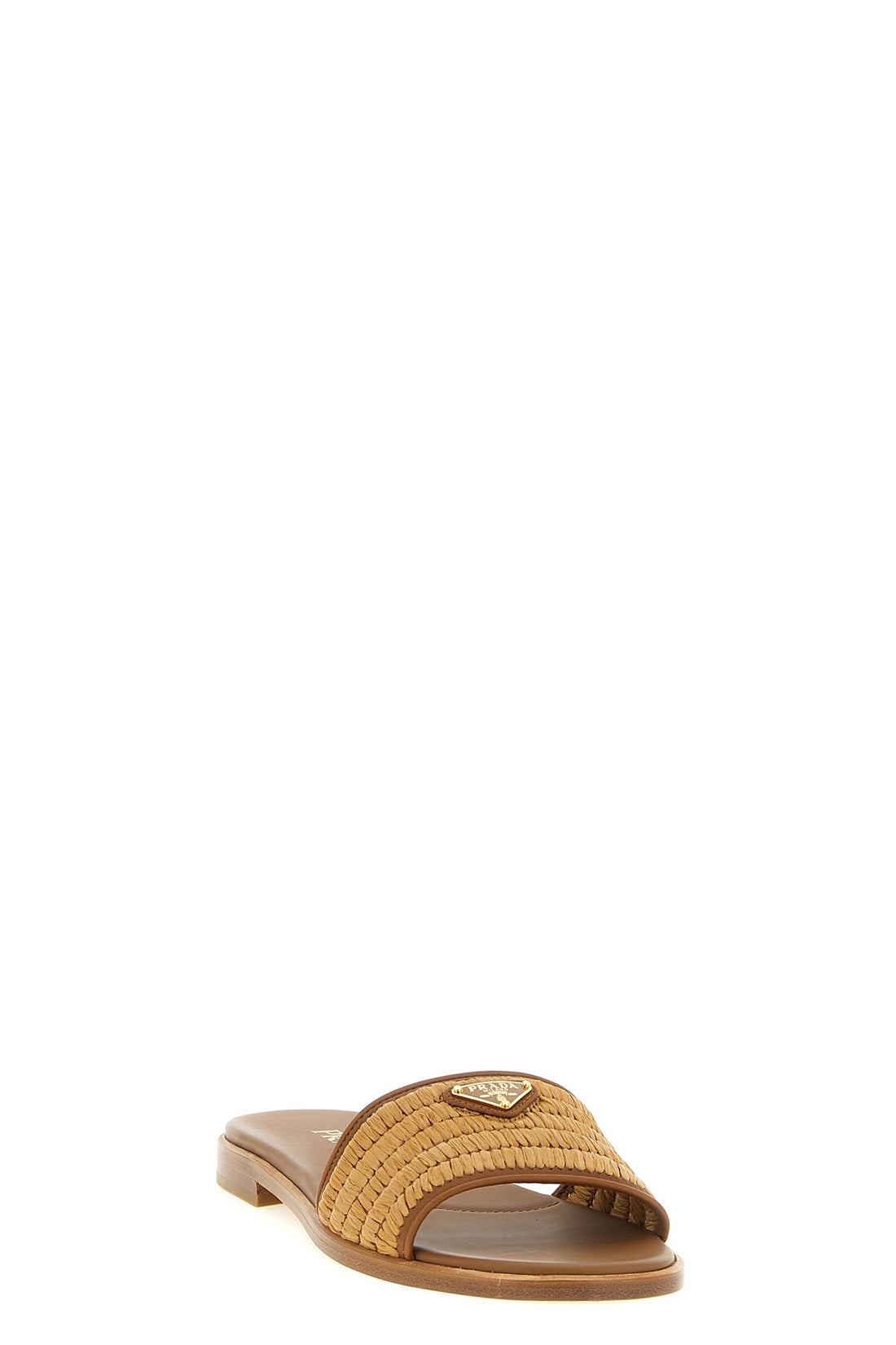 PRADA 36 slides in woven viscose raffia