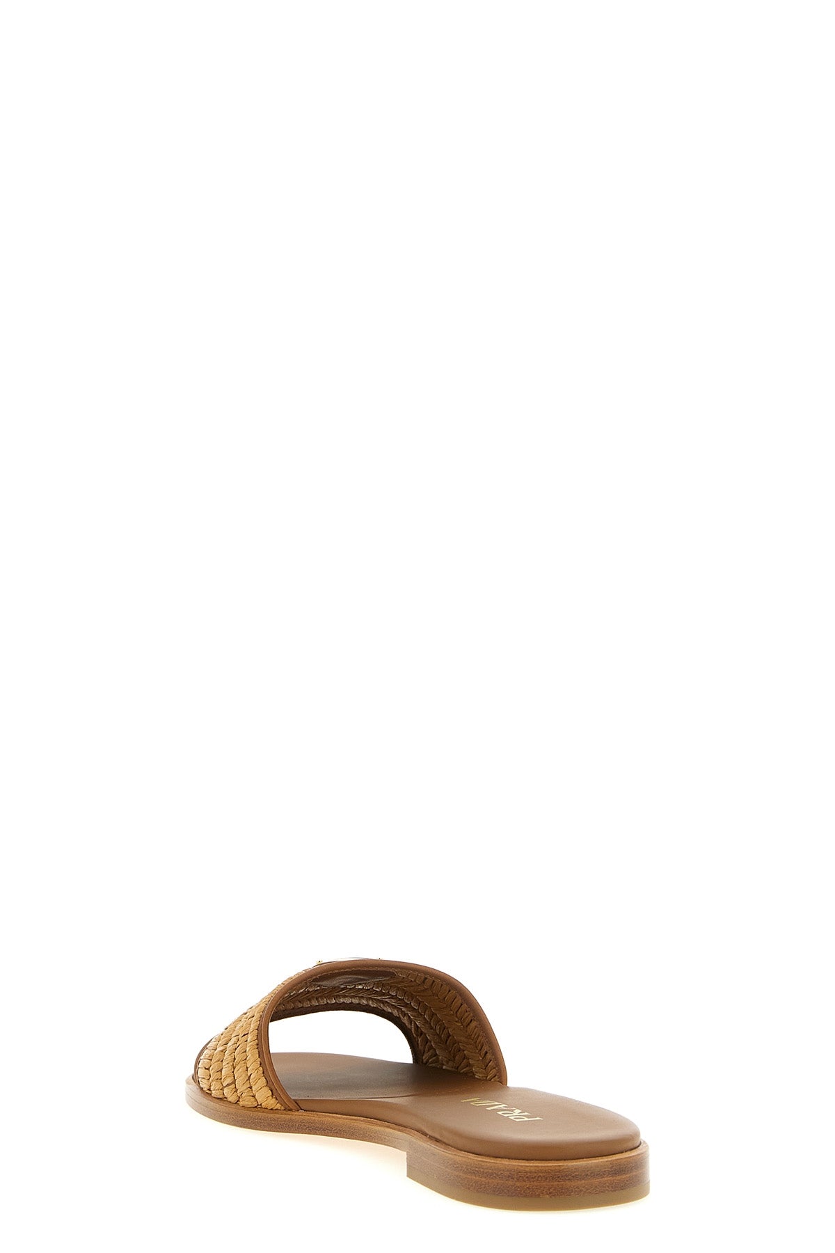 slides in woven viscose raffia
