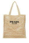 Logo Embroidered Crochet Raffia Tote