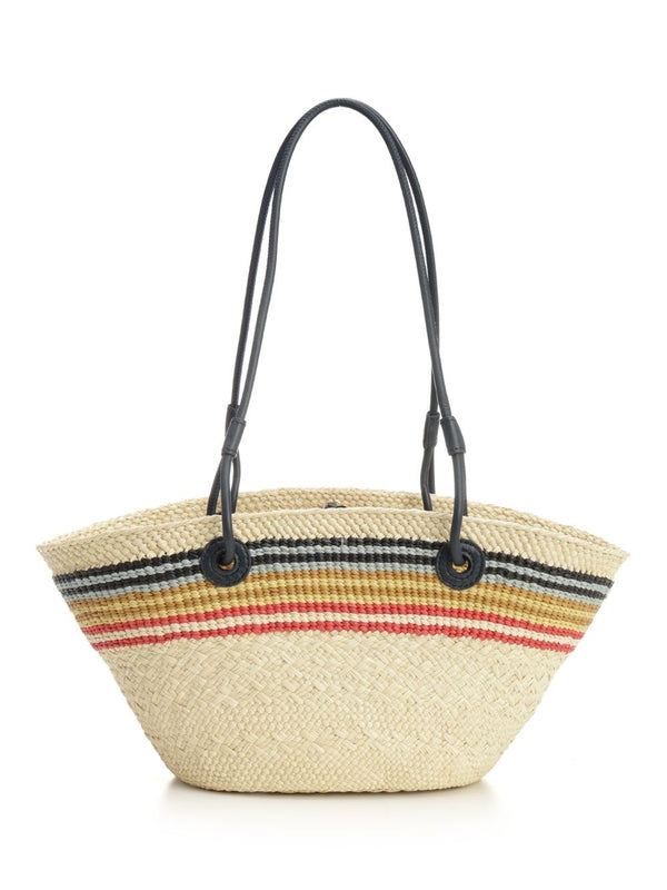 Paula Ibiza Small Anagram Raffia Basket Tote