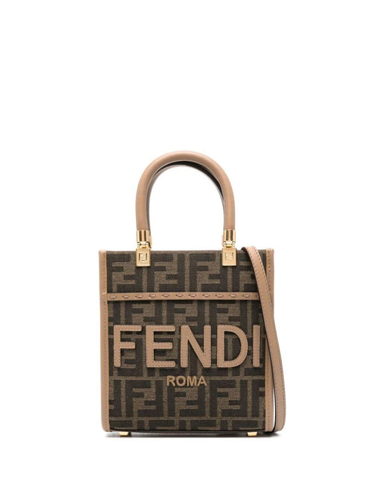 Fendi Mini Sunshine Fabric Shopper Bag