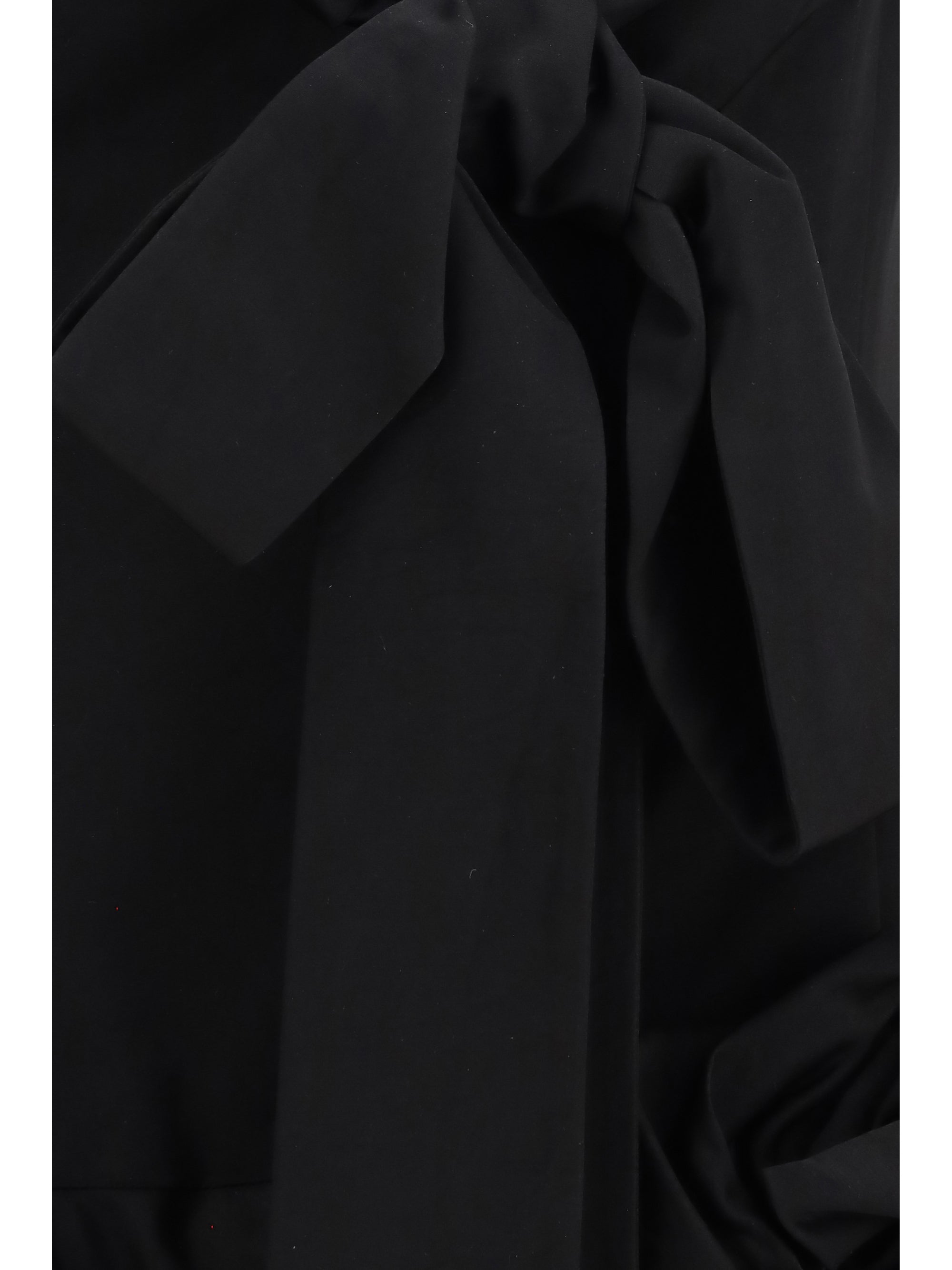 midi dress with draped shawl collar