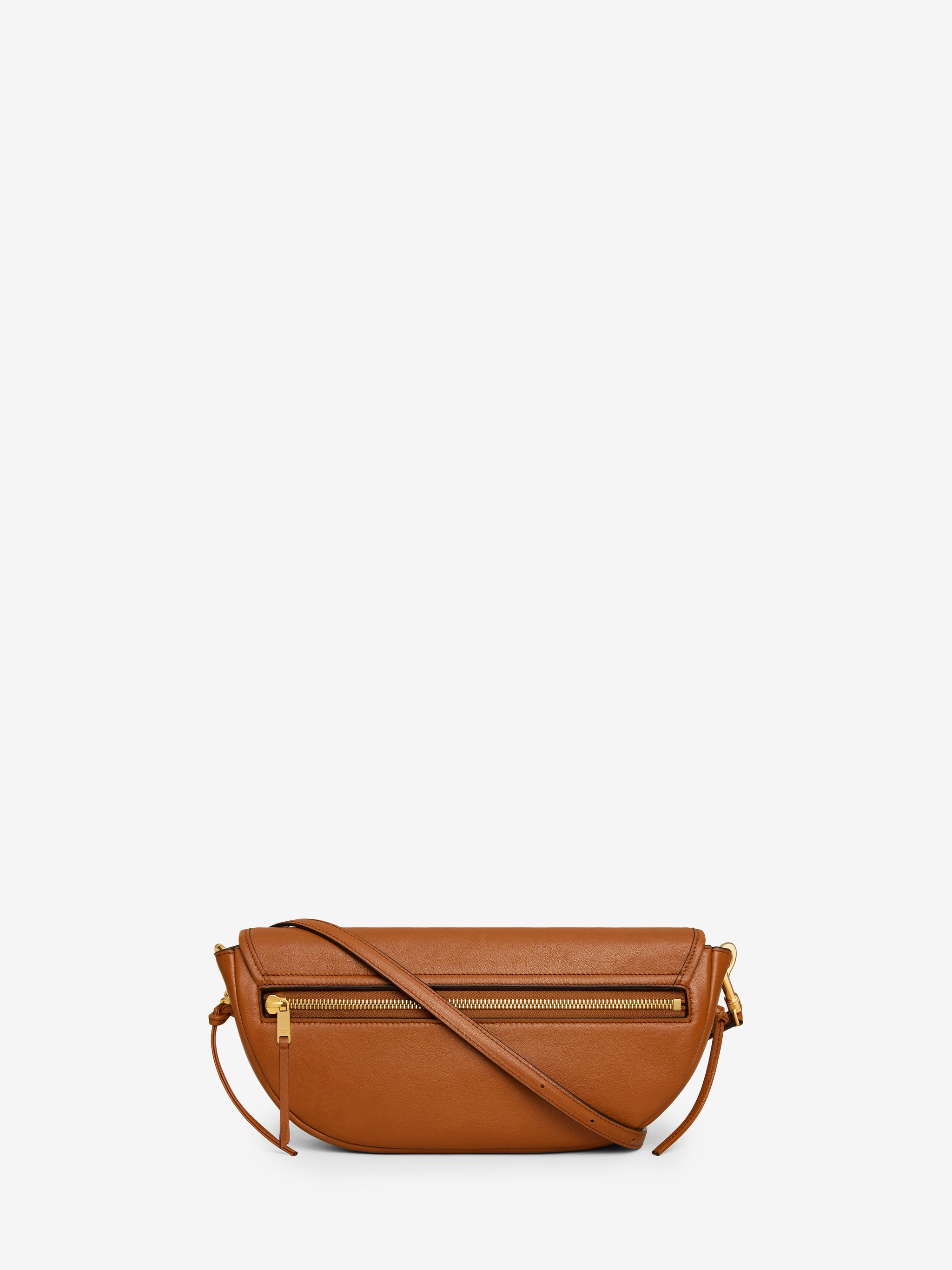 tan small triomphe halfmoon bag