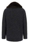 the lauren ralph lauren cardigan is made of a fine wool and cashmere yarn in the