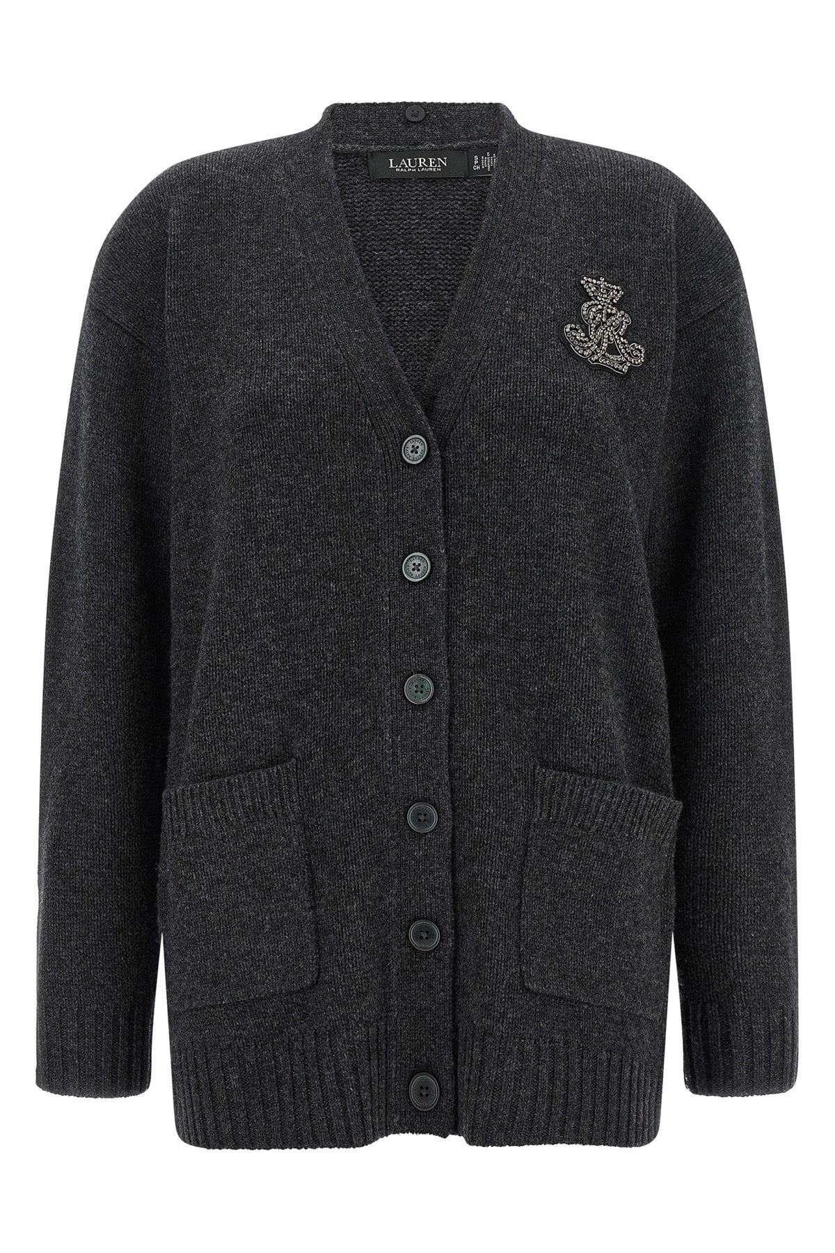 the lauren ralph lauren cardigan is made of a fine wool and cashmere yarn in the
