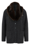the lauren ralph lauren cardigan is made of a fine wool and cashmere yarn in the