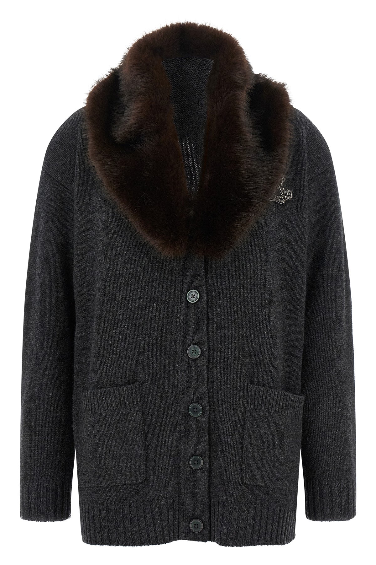 the lauren ralph lauren cardigan is made of a fine wool and cashmere yarn in the