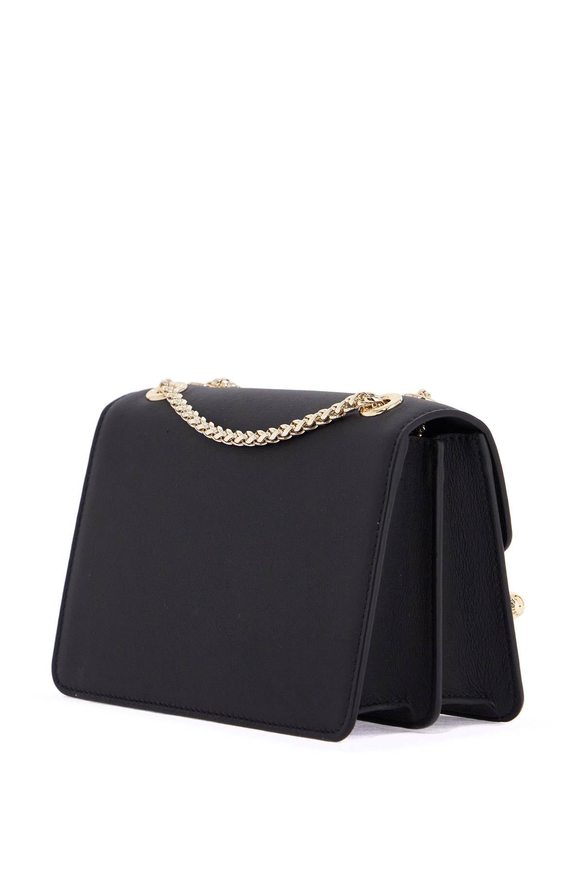 black east/west mini calfskin bag with gold chain