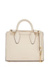 mini handbag in beige leather with removable shoulder strap