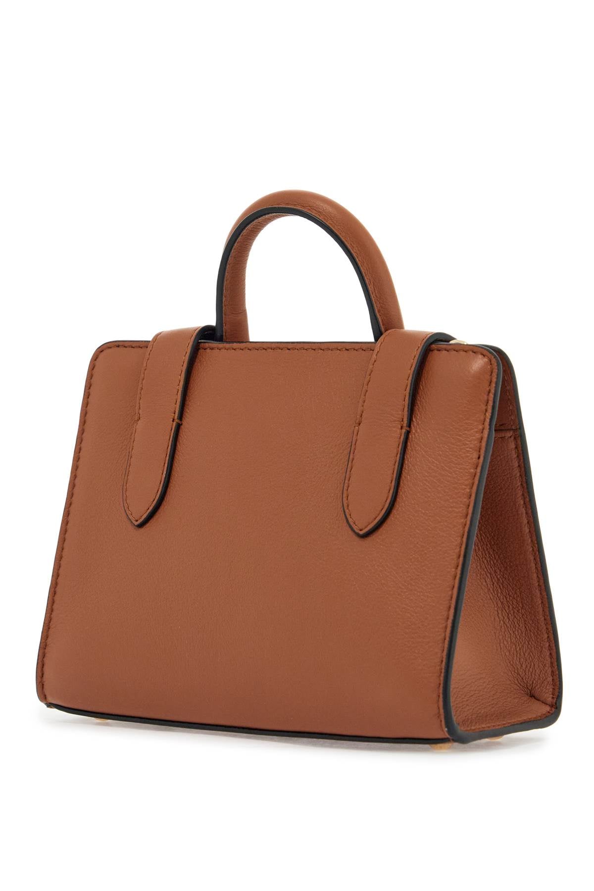 nano tote in chestnut calf leather