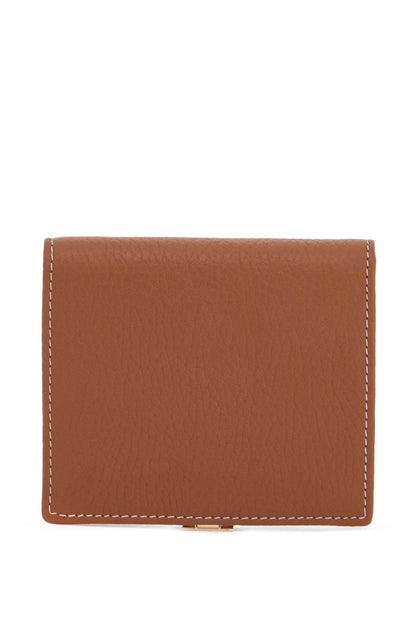 brown calfskin crescent wallet