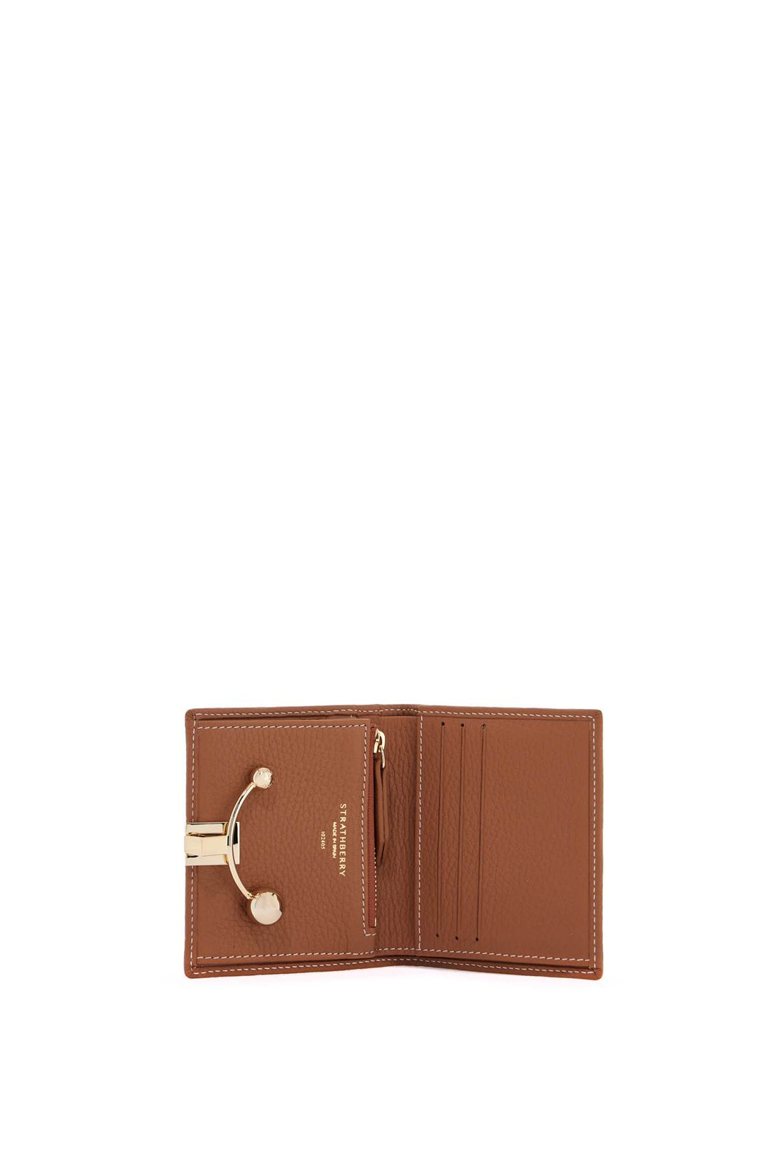 brown calfskin crescent wallet