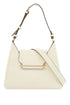 structured vanilla calfskin crossbody bag with clean lines