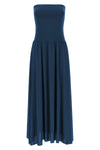 long oda dress in peau douce* and fluid crêpe jersey