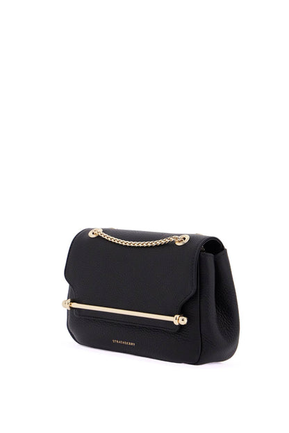 black calfskin mini bag with gold chain