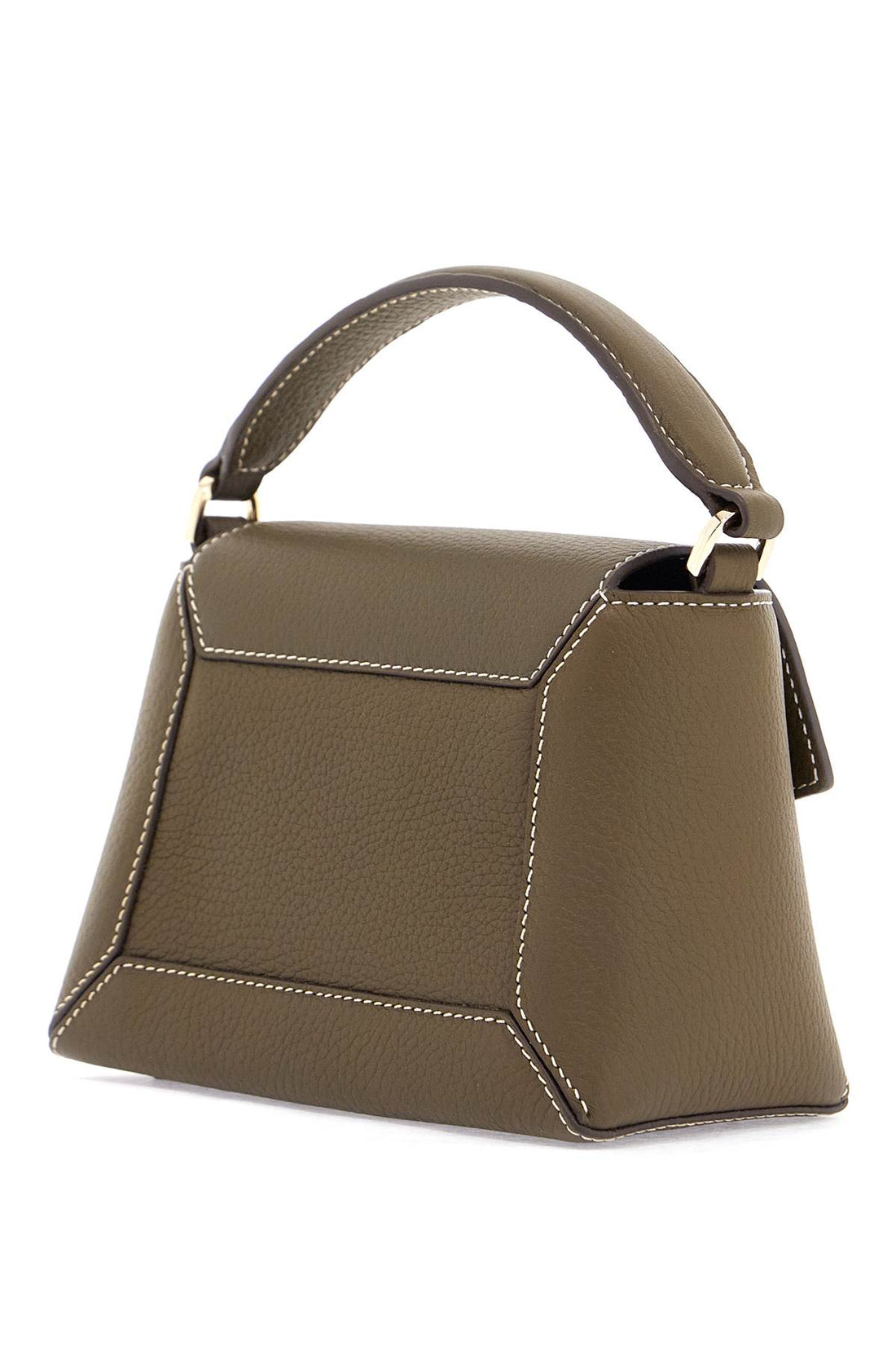 khaki calfskin mosaic nano bag with adjustable strap