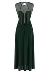 long scene dress in stretch fabric