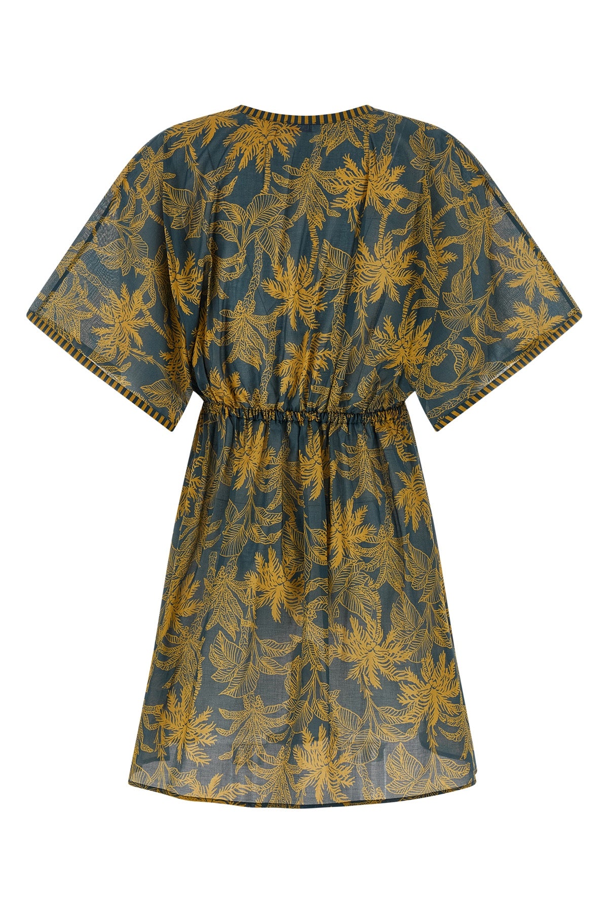 péninsule mini dress in cotton voile imprimé voyage océan pattern