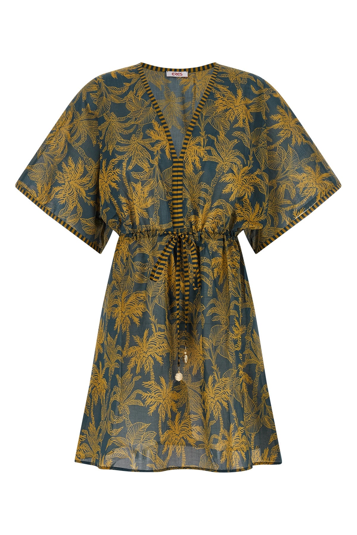 péninsule mini dress in cotton voile imprimé voyage océan pattern