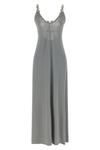 the long eres sculpturale dress defines the silhouette through a fluid and ela