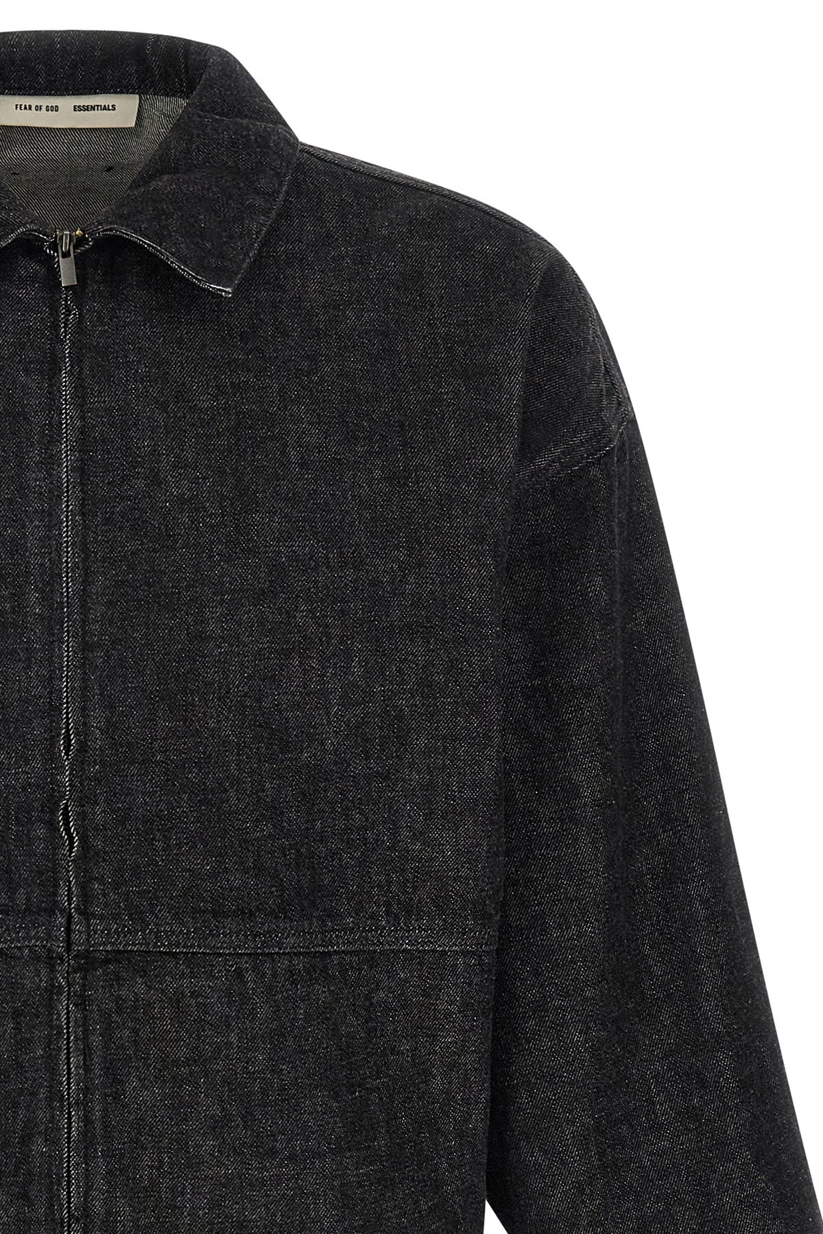 denim work jacket in cotton denim treated