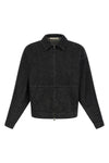 denim work jacket in cotton denim treated