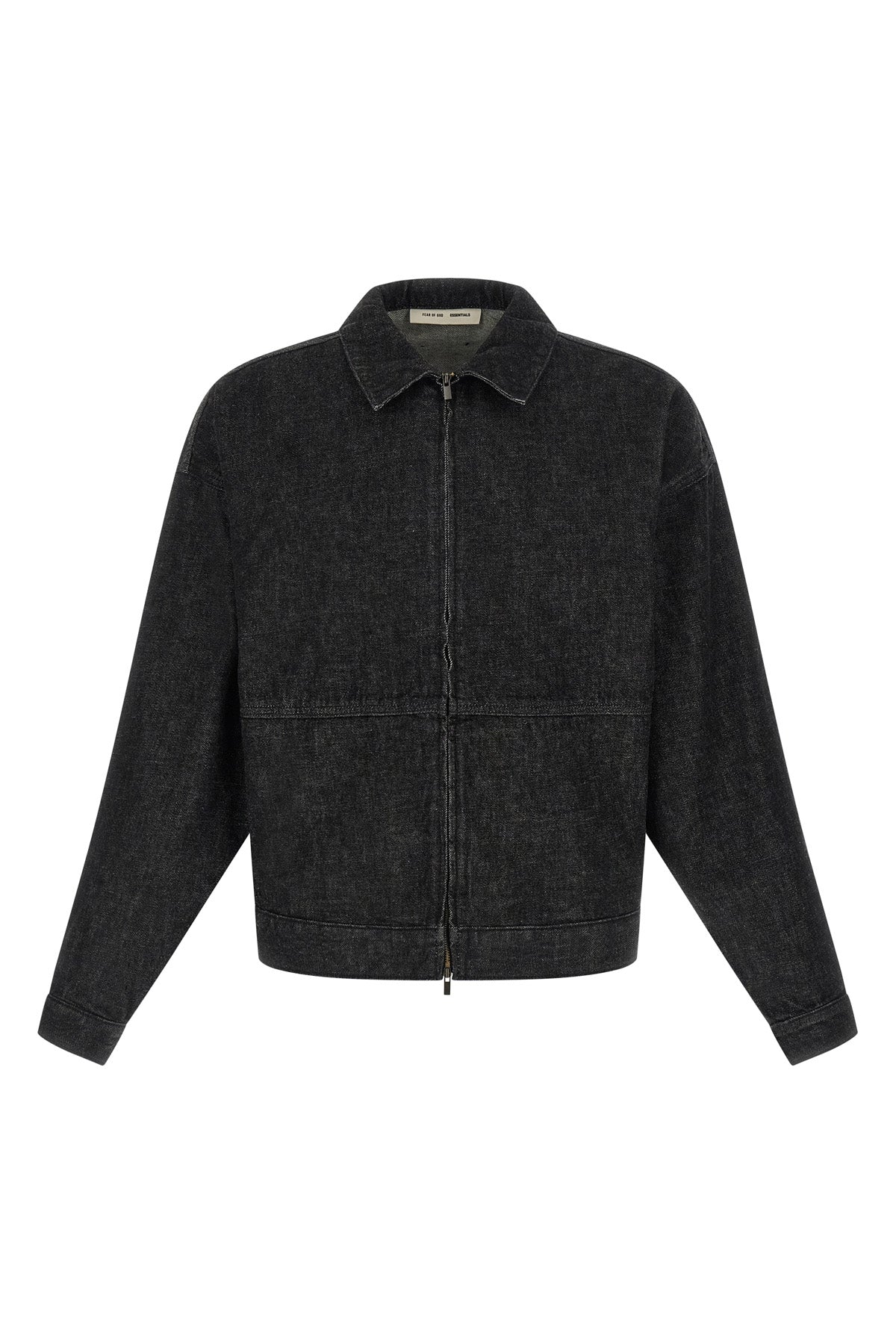 denim work jacket in cotton denim treated