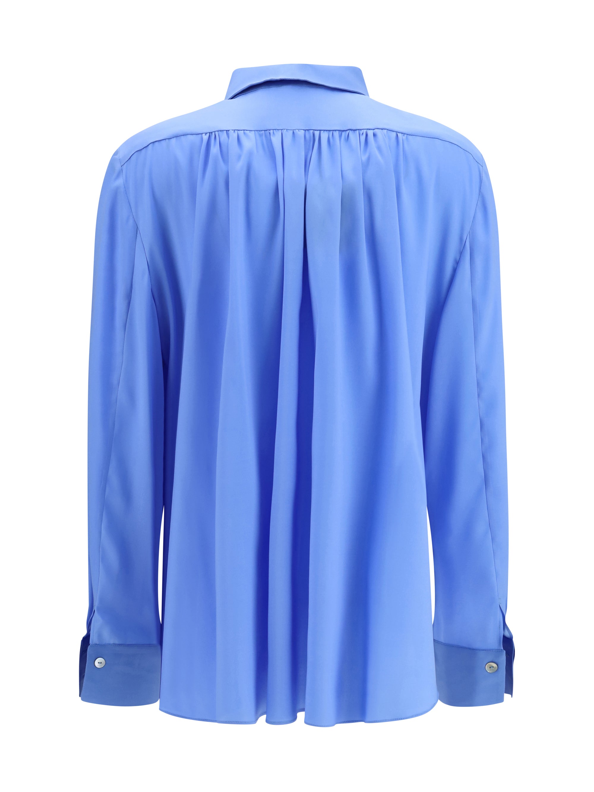 silk shirt with back gathering