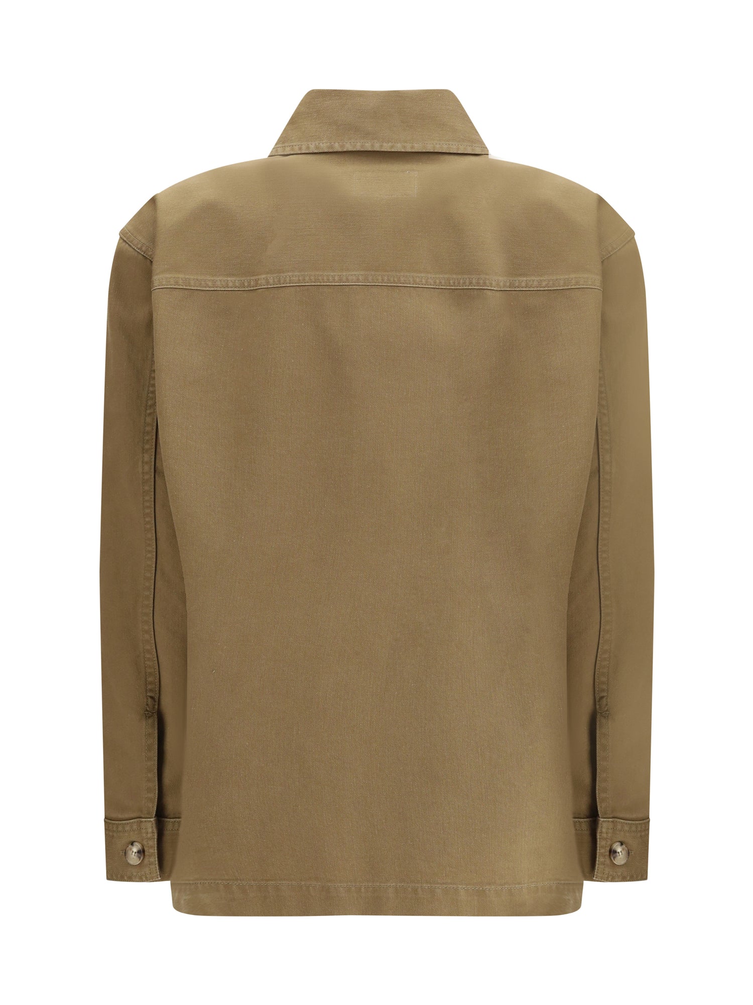 SAINT LAURENT L cassandre overshirt in cotton and linen gabardine