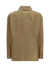 SAINT LAURENT L cassandre overshirt in cotton and linen gabardine
