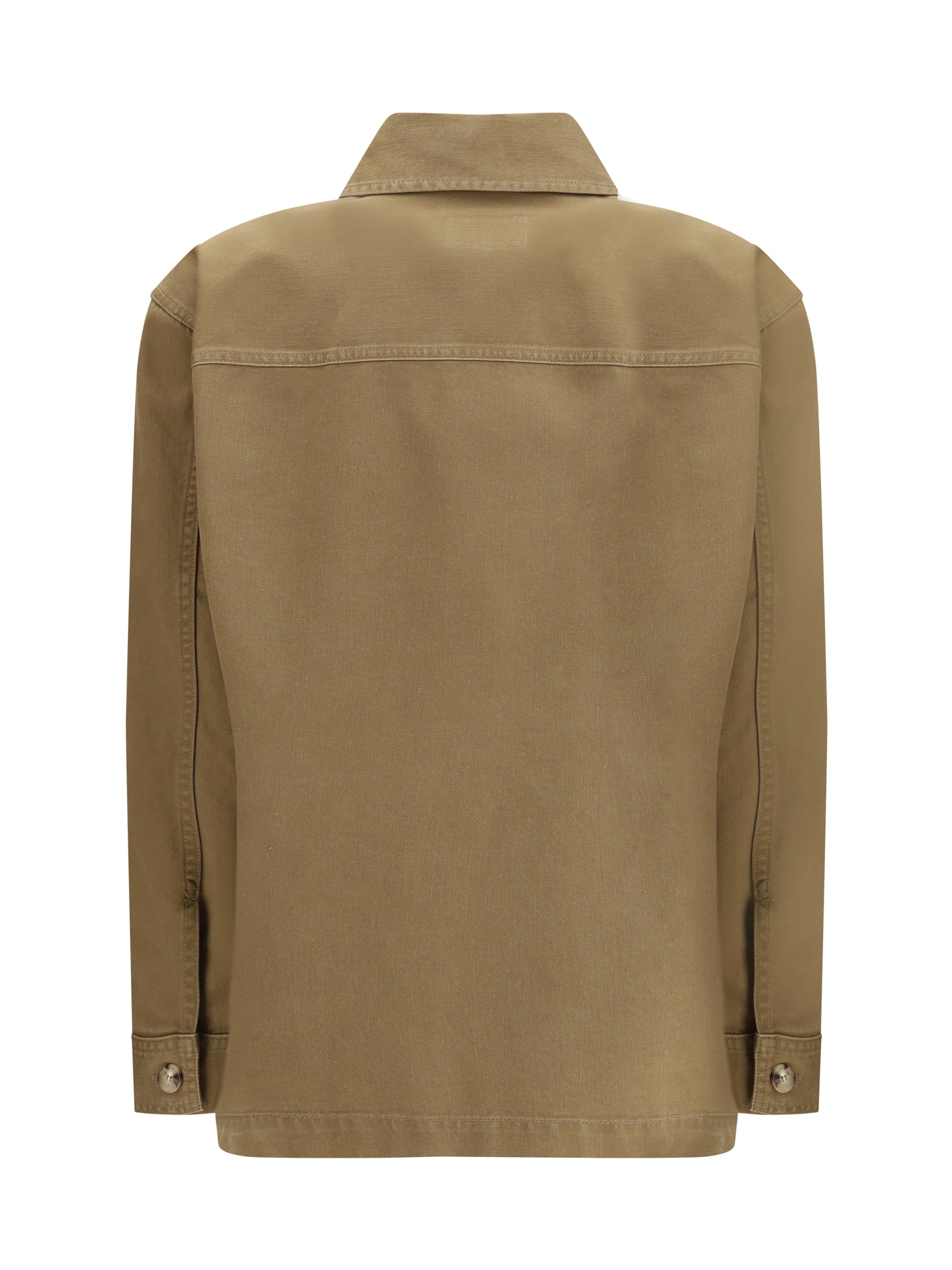 SAINT LAURENT L cassandre overshirt in cotton and linen gabardine