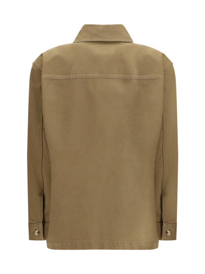 SAINT LAURENT L cassandre overshirt in cotton and linen gabardine