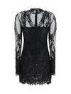 embroidered lace mini dress