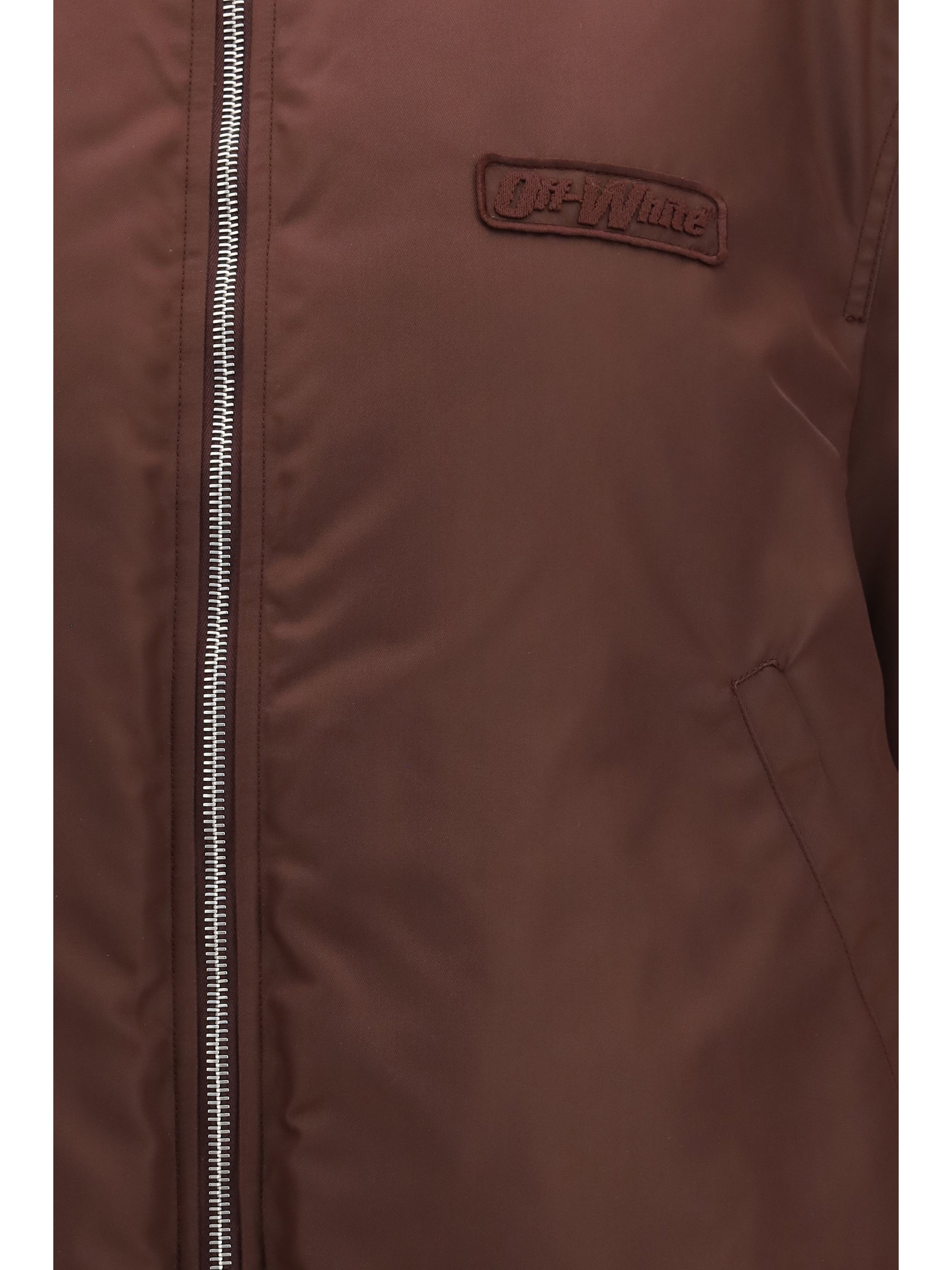 embroidered logo nylon bomber jacket