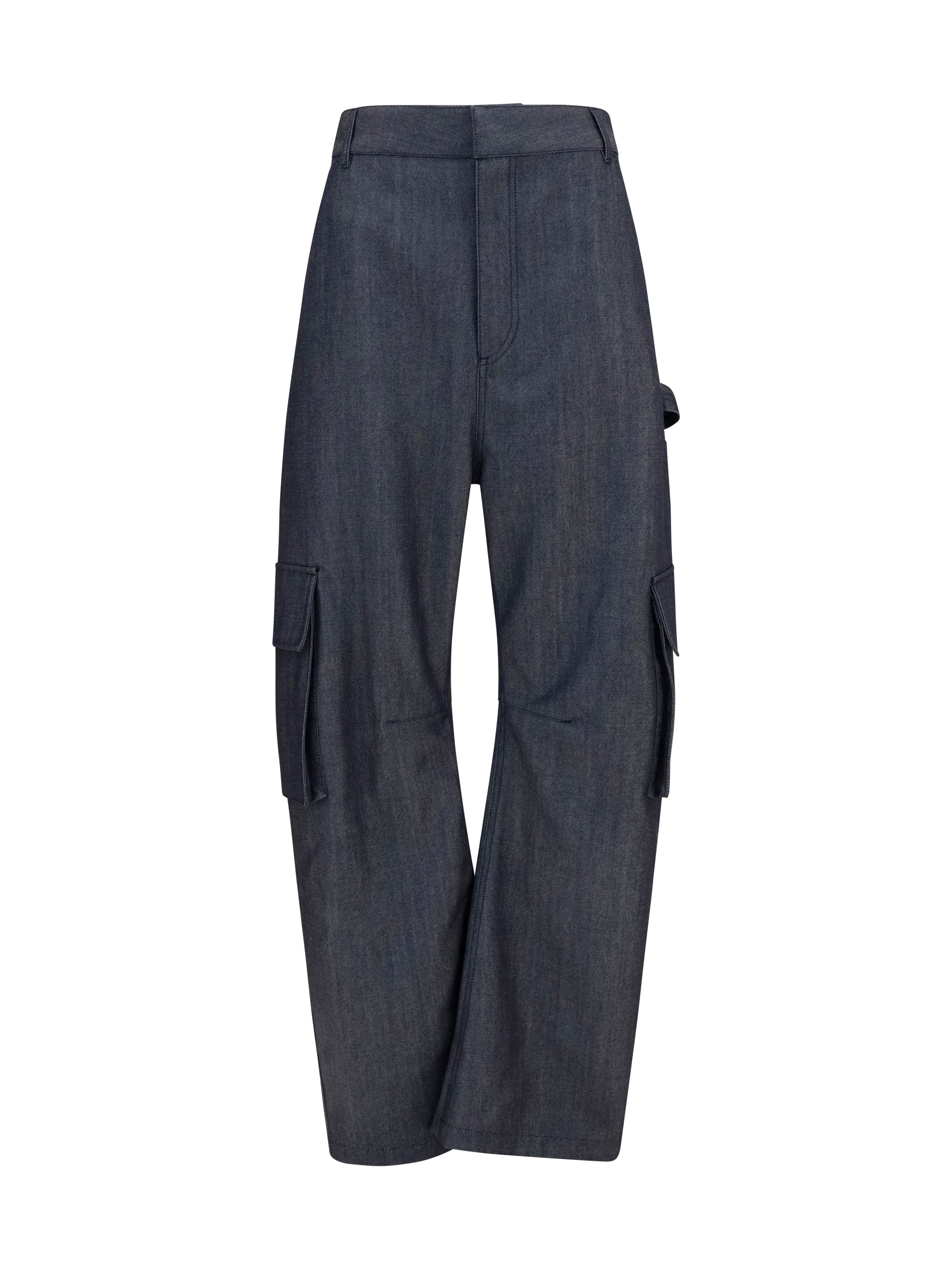 denim print cargo pants