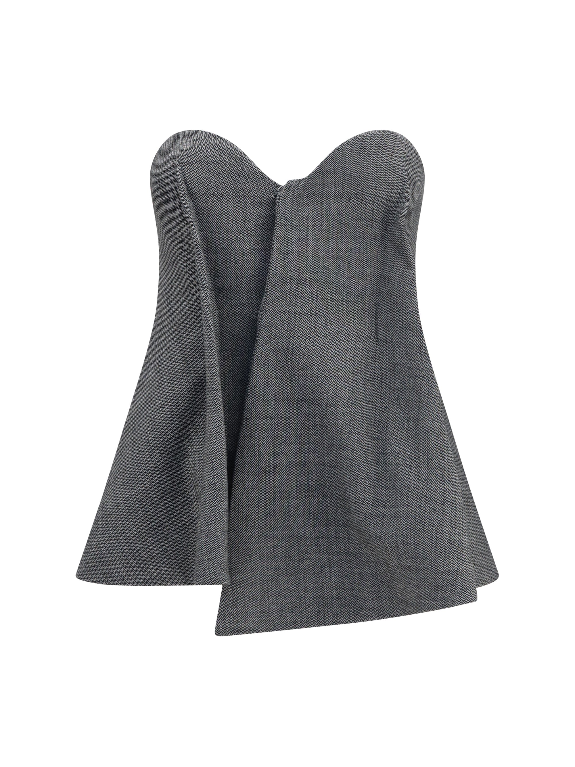 asymmetrical wool corset