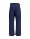five-pocket straight cut jeans with logo detail