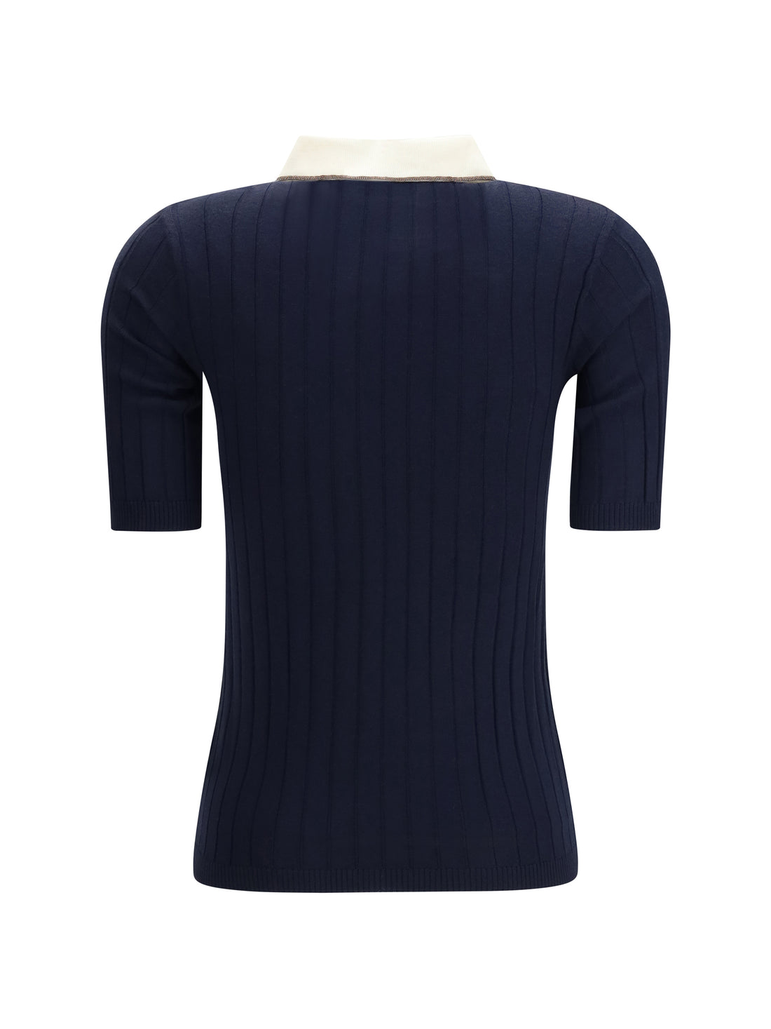 BRUNELLO CUCINELLI L short sleeve polo in virgin wool and cashmere with accessory detail