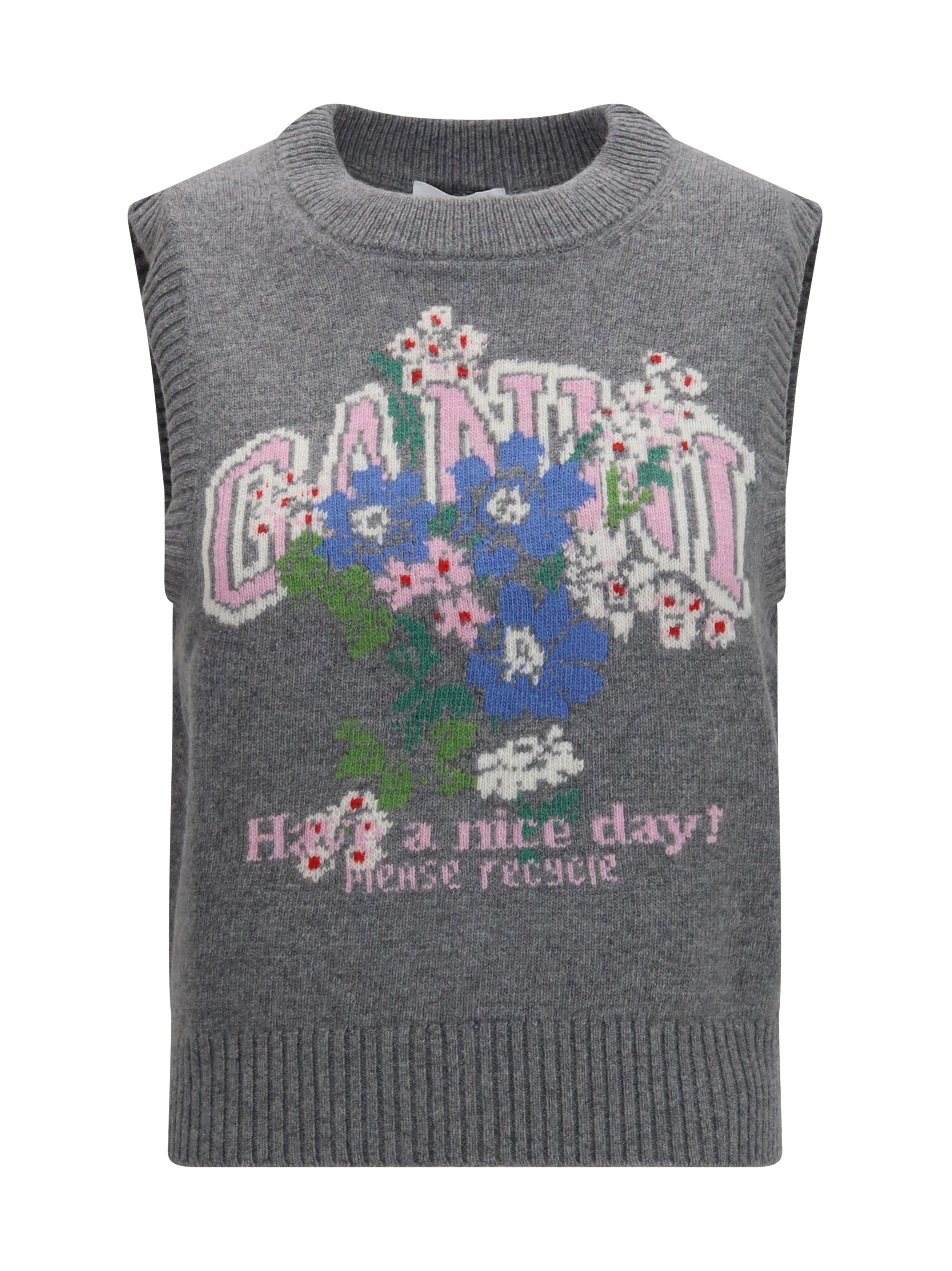 wool floral vest