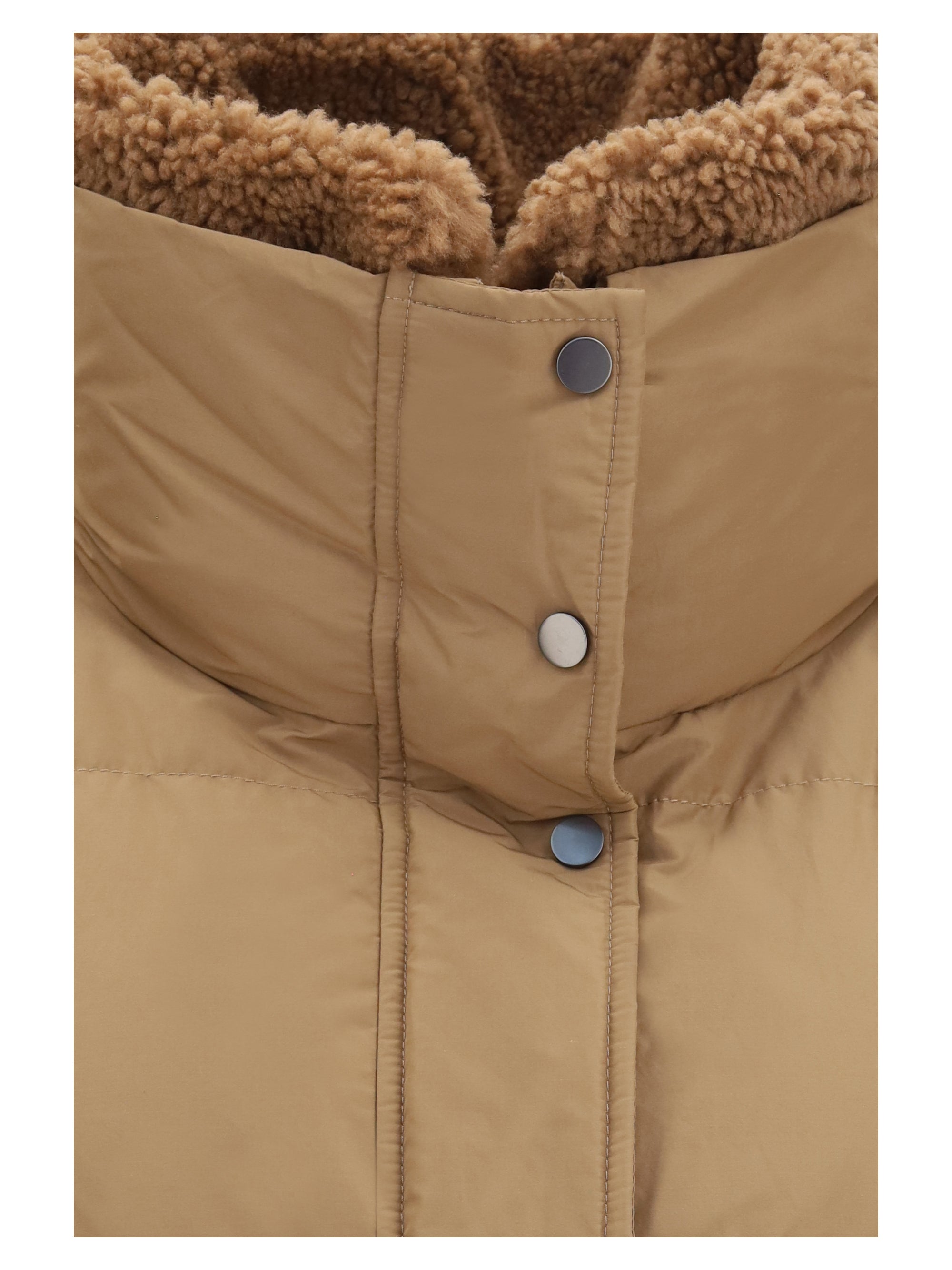 padded jacket with shearling collar