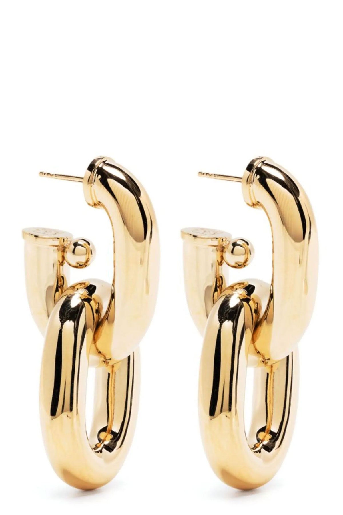 xl link earrings in gold metal