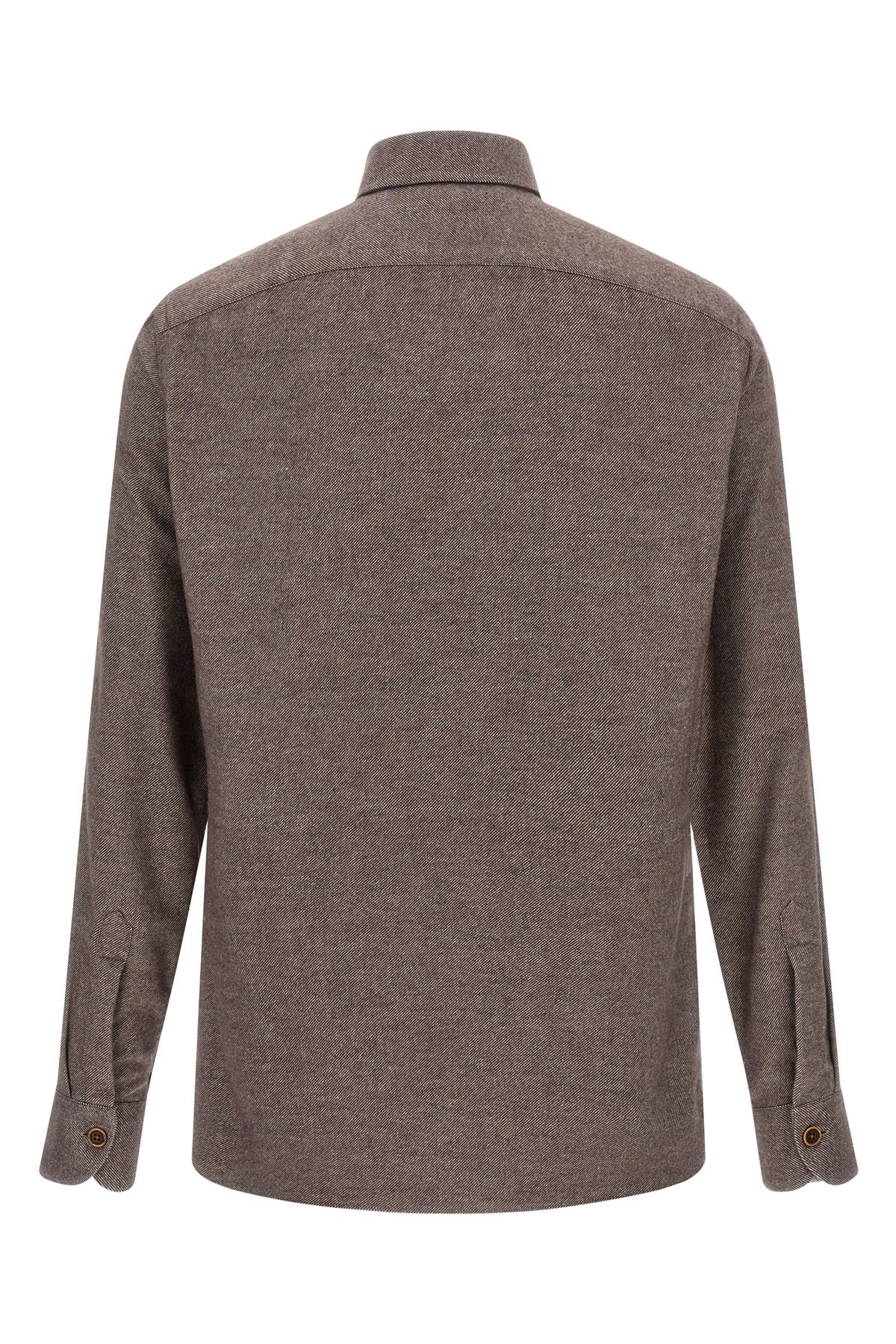 micro striped mélange cotton flannel shirt