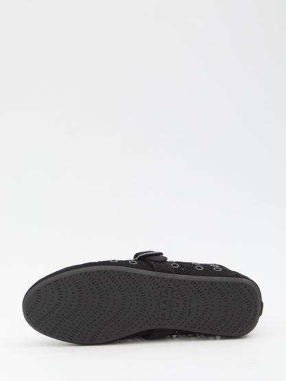 ALAIA 36 suede eyelets ballet flats
