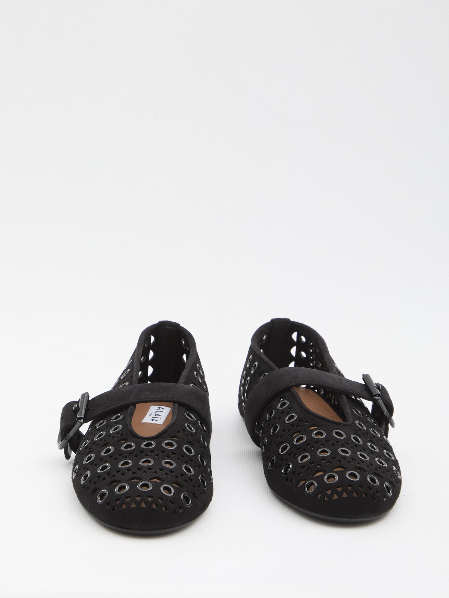ALAIA 36 suede eyelets ballet flats