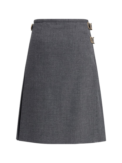 PRADA 40 pleated skirt in kid mohair